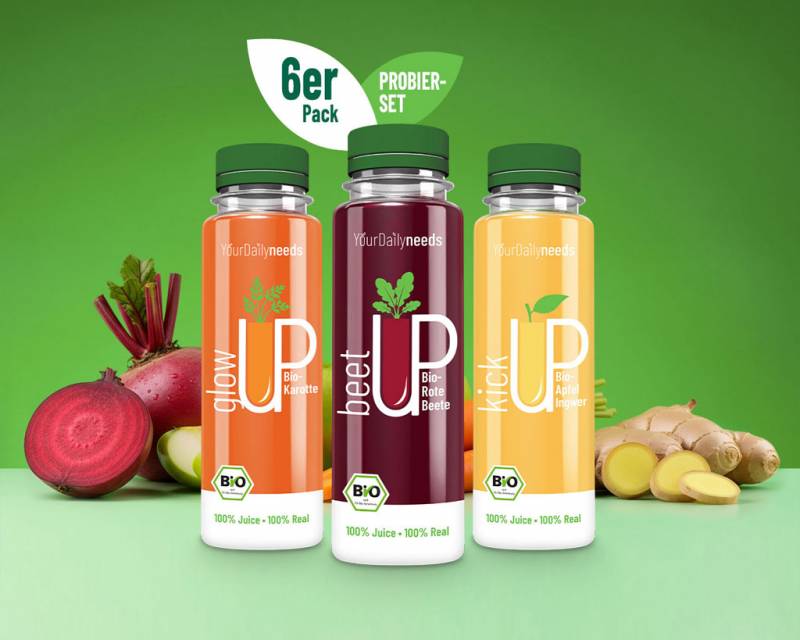 2x BEET UP | 2x GLOW UP | 2x KICK UP - 6 Flaschen Probierset
