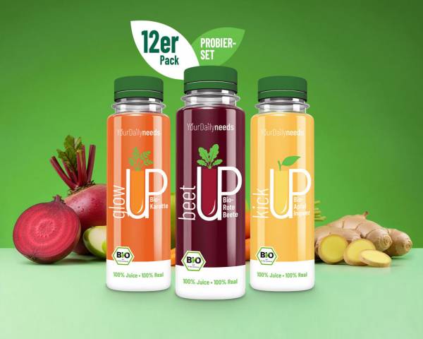 4x BEET UP | 4x GLOW UP | 4x KICK UP - 12 Flaschen Probierset